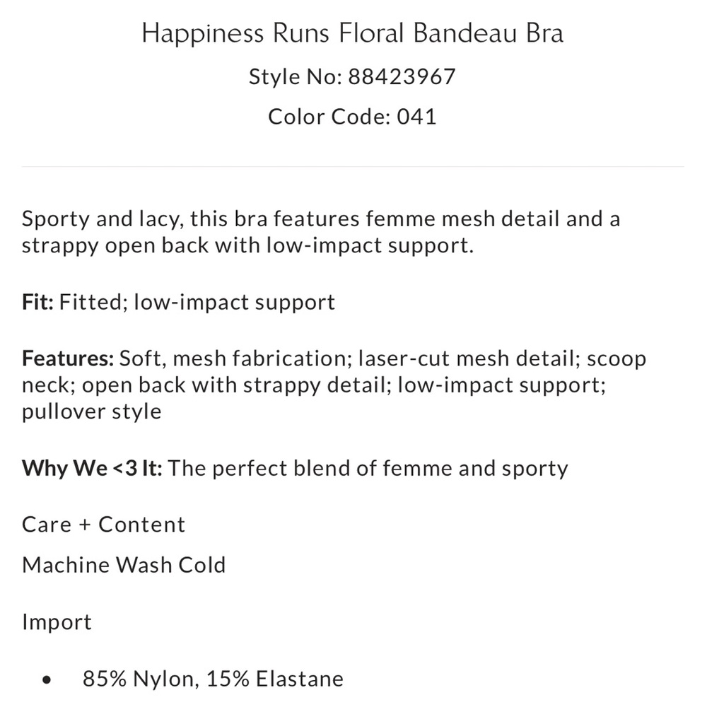 FP Movement Happiness Runs Floral Bandeau Bra - Picture 4 of 9